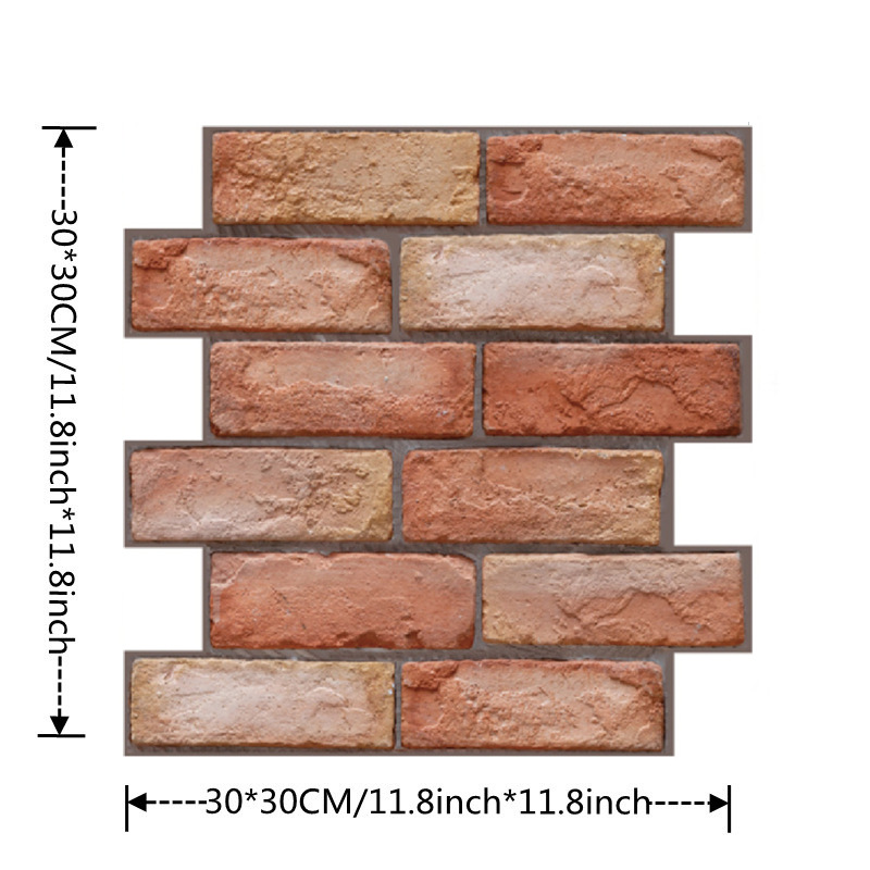 跨境3D立体自粘墙贴PVC仿真瓷砖大理石纹贴纸客厅电视墙装饰壁纸