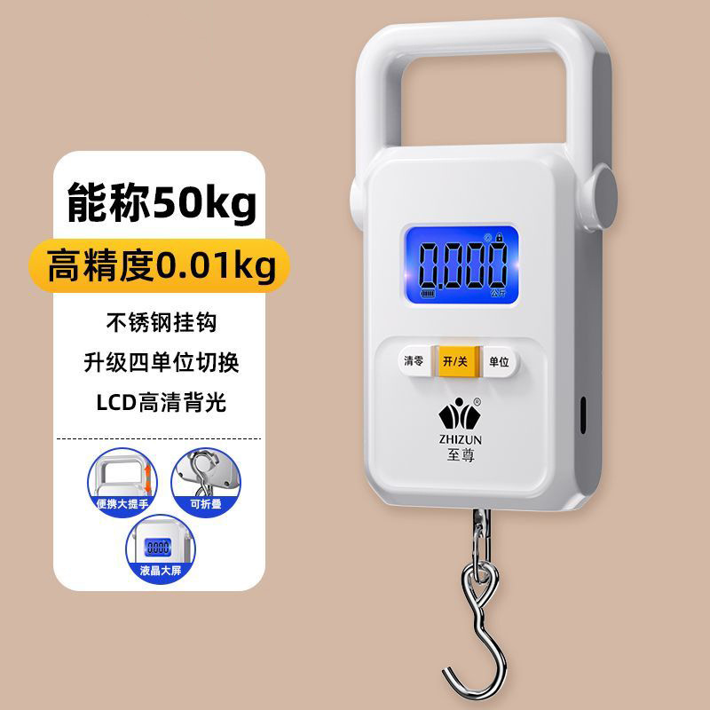 Handwaage Elektronische Waage Hochpräzision 50 kg Kleine tragbare Mini-Gepäckwaage Handwage Einkaufswaage Federwaage
