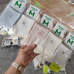 【五色系】绵花王国女秋冬季中高筒运动款棉袜子学院风糖果