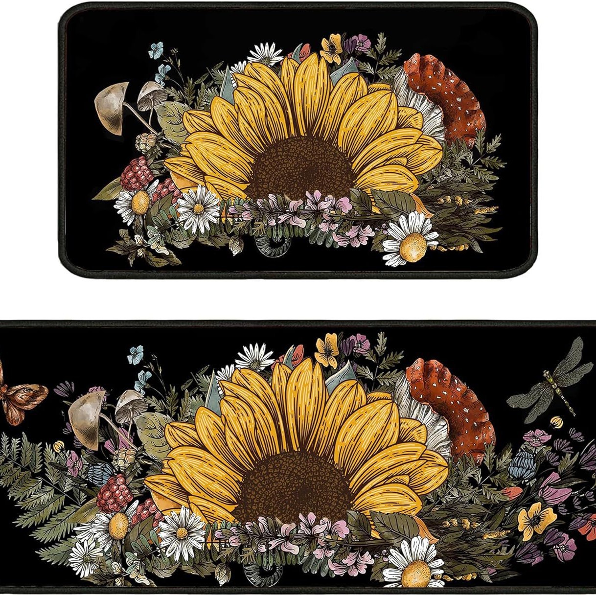 2024 Amazonas primavera y verano flor decoración de cocina girasol flor pequeña alfombra fresca alfombra absorbente del lavabo