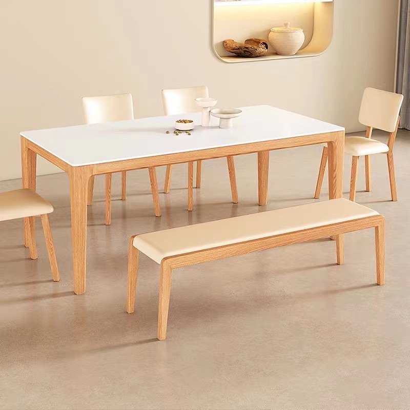 Cream-wind madera madera maciza banco de madera de cera blanca nórdica simple japonés muebles de salón zapatos taburete de cama taburete