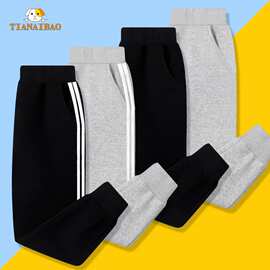 儿童秋冬运动裤中小童裤子男童加厚休闲裤女童春秋款卫裤加绒长裤