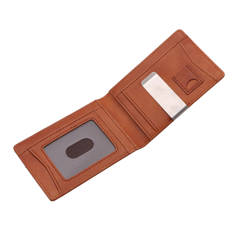 跨境新款真皮耐磨皮卡夹 RFID卡包多卡位薄款男士卡槽钱包美金夹