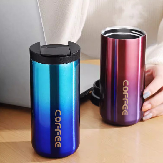 Foreign Trade Cross-Border Simple Coffee Cup Stainless Steel Vacuum Insulated Cup Car Portable Drinking Cup Sports Cup