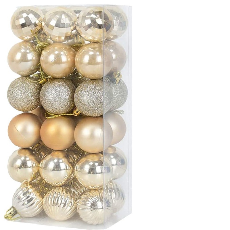 新品3/4cm36個セット異形ボールクリスマスツリー小さなペンダント祝日飾りスイカ方眼クリスマスボール|undefined