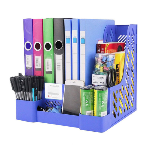 Office supplies plastic four-part file rack desktop storage information file frame stationery multi-function file column