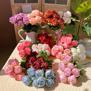 The new big handle lace Baoxin rose cross -border wedding hot sale 3 heads, 5 heads, 9 heads, 10 heads, 10 heads