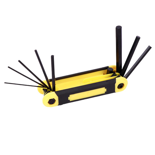 Folding hexagonal flat head set wrench, hexagonal wrench wholesale, hexagonal combination tool manufacturer supply