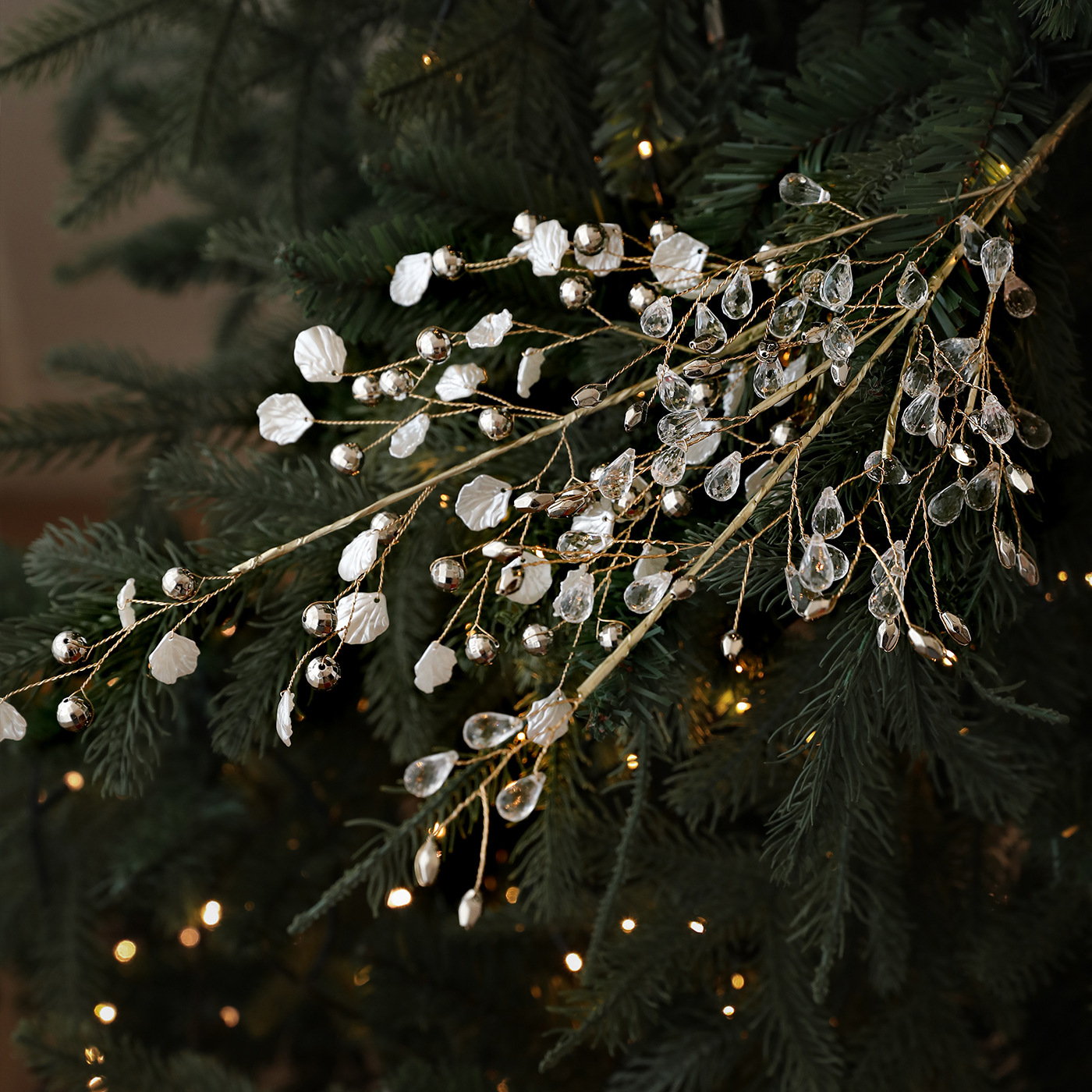 Nuevo árbol de Navidad cristal gotas de agua polvo adhesivo conchas de perlas de hierro forjado de alta calidad decoración polvo adhesivo perlas de flores