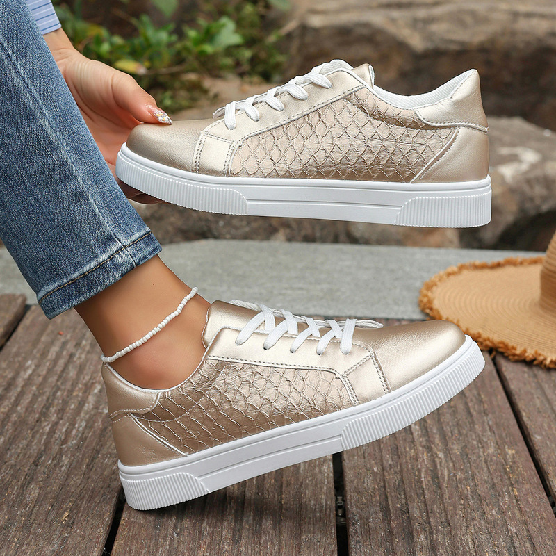 Leather White Shoes sneaker Women's Single-layer Shoes Student's Golden Low-top Casual Shoes All-match Flat Korean Style Classic Women's Shoes Leather White Shoes sneaker Women's Single-layer Shoes Student's Golden Low-top Casual Shoes All-match Flat Korean Style Classic Women's Shoes