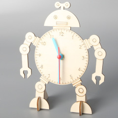 Creative DIY Handmade Material Kit Clock Model for Primary School Students to Recognize Time, Clock Teaching Tool, Science and Technology Small Project