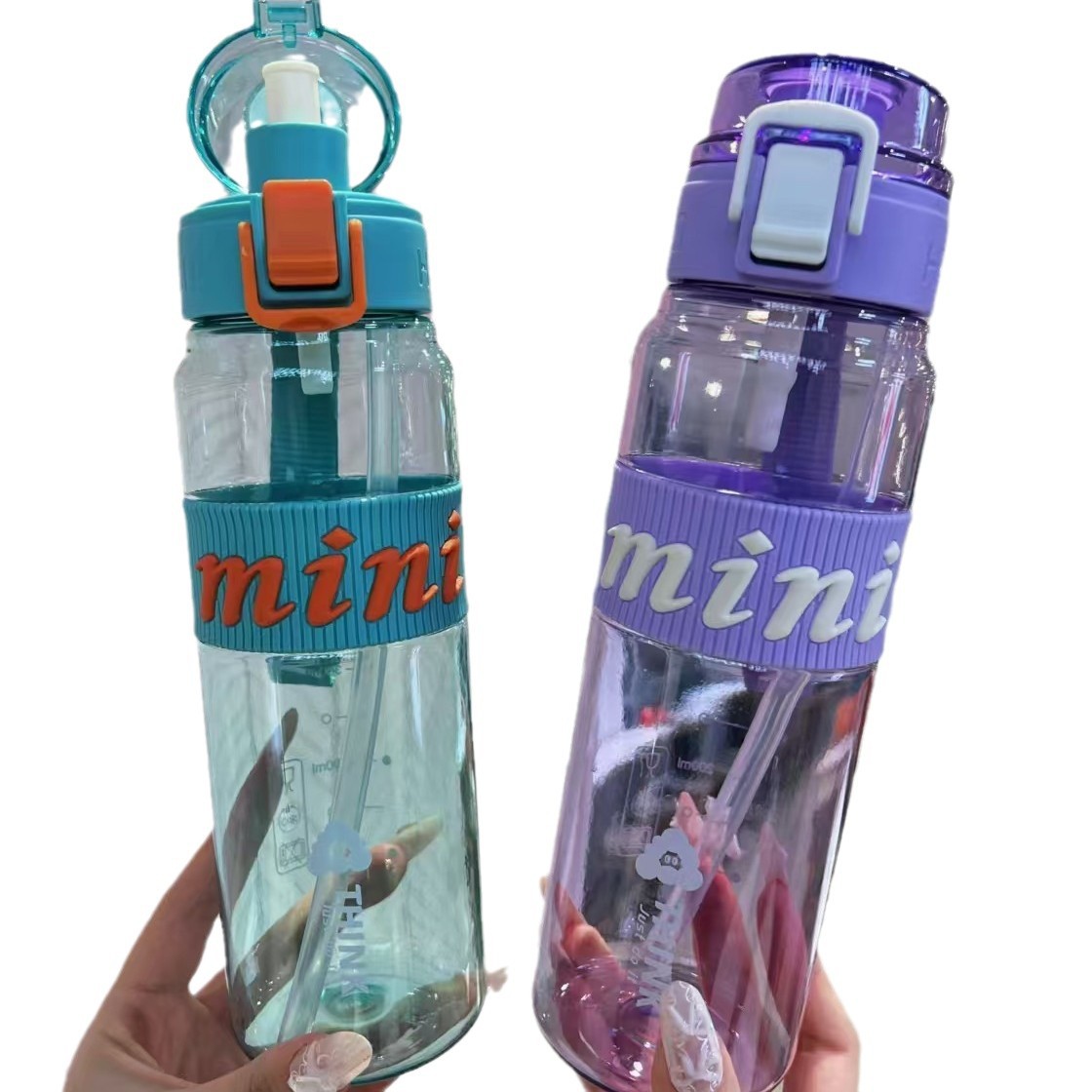 Yitong recto tazas de agua de verano tazas de agua de plástico para hombres y mujeres simple estudiantes portátiles tazas de plástico al por mayor