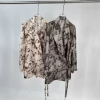 Naniyou новый ретро-спот османтус принтом медный аммиак костюм высокого уровня дизайн шнуровка куртка женский