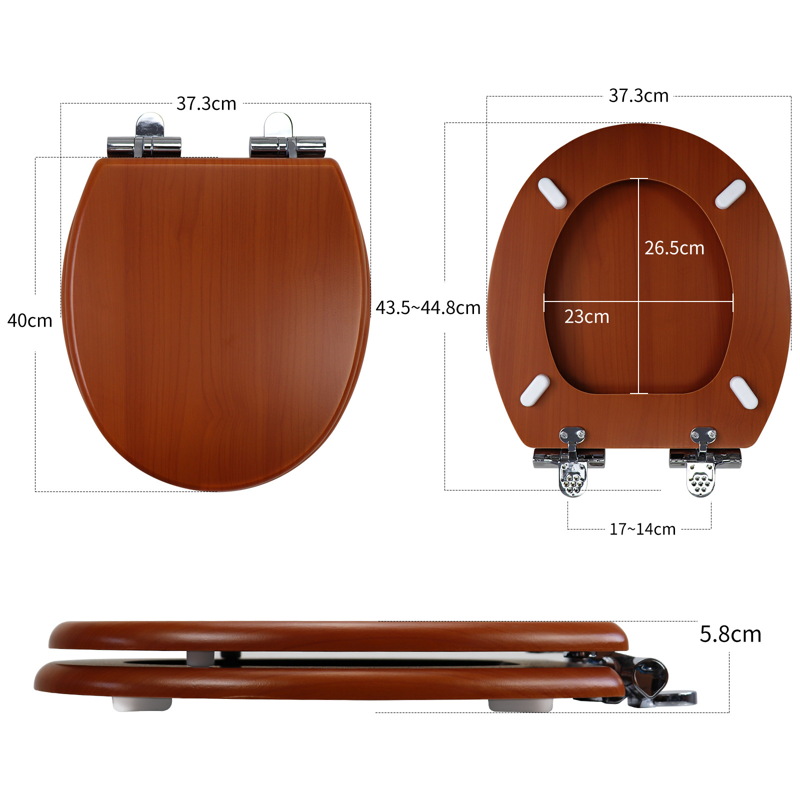 Fábrica directa de 17 pulgadas tablero de densidad madera MDF cubierta de inodoro cinta de PVC pegado correa de madero de hayaca caer lentamente
