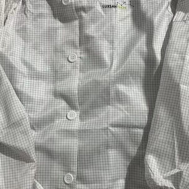 静电防静电防尘上衣网格白色大褂工作服电子厂格子立臻厂服