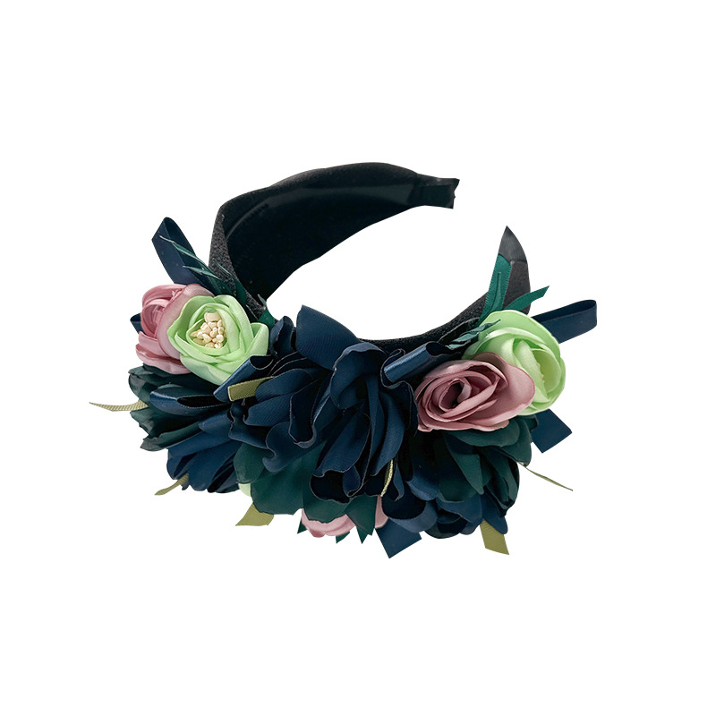Fascia per capelli con fiore largo, accessorio in tessuto donna_voghion.com