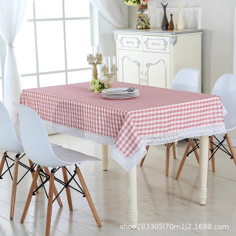 Mesa de centro pastoral mantel impermeable mantel a cuadros mantel de comedor tela de algodón y lino mantel de escritorio rectángulo arte minimalista moderno