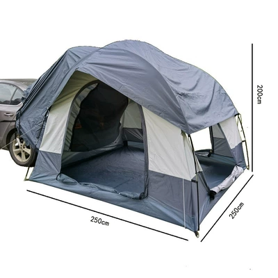 Yiye Outdoor SUV Car Tent Portable Self-driving Camping Tunnel Side Car Sun Protection Silver Tent (Avtomobil dam çadırları) - gray-and-white-color-block-tail-tent-250250200cm-2-3-people