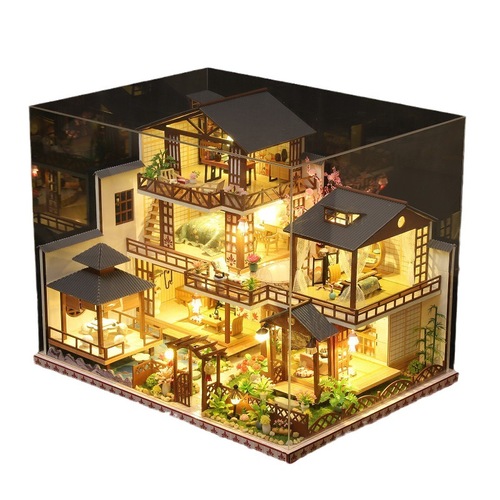 JiaTe DIY House Manufacturer Wholesale P-008 Forest Court Covered Assembly Toy Christmas Gift Building Model