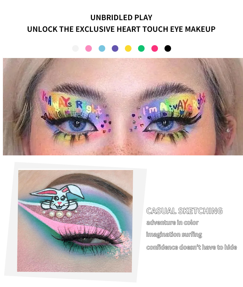 julystar Cross-border Halloween Beauty Eyeliner Liquid Cross-border Colored Waterproof, Oil-Proof and non-smudging Eyeliner Pen wholesale Application Scenario