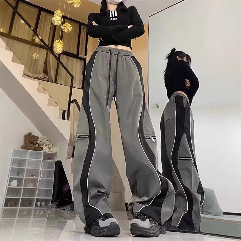 Sweatpants Men's 2025 Spring and Autumn Black Pants American Retro High Waist Loose Slimming Leg Haren Casual Sports Pants