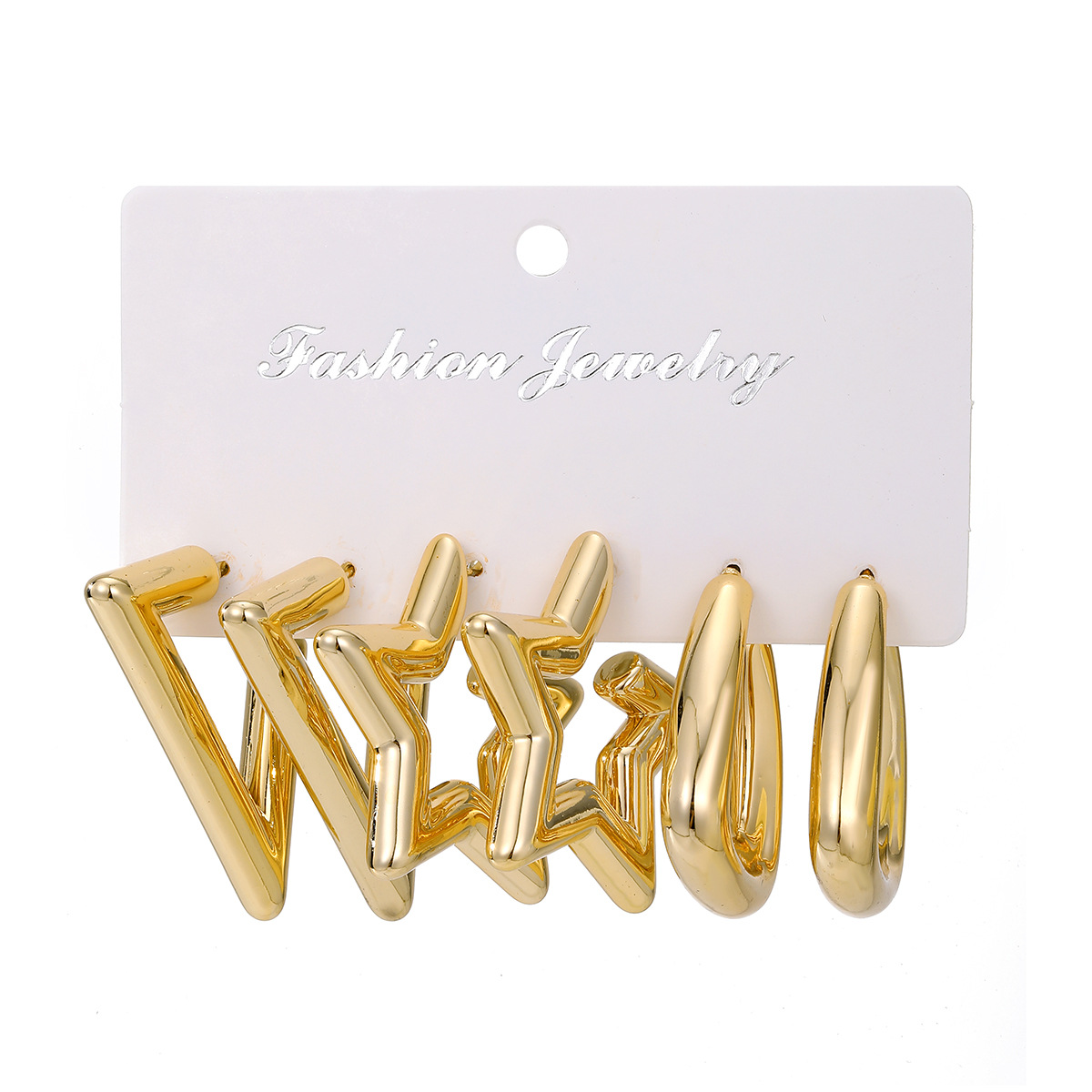 Women's Gender 1 Set Simple Style Triangle Star Solid Color Plating Alloy Earrings
