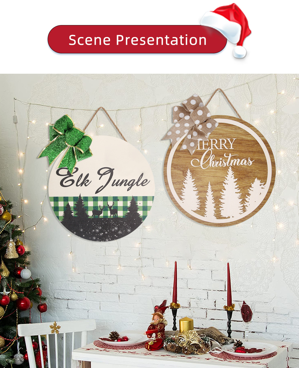 200g Weight Christmas Fashion Letter Wood Party Hanging Ornaments
