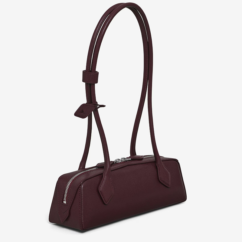 New French Niche Baguette Bag Retro Underarm Bag Genuine Leather Women's Handbag Casual Versatile Shoulder Bag - Thumbnail 4