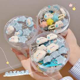 女童发夹新款蓝色可爱云朵碎发刘海夹bb夹发卡碎发夹子头饰女