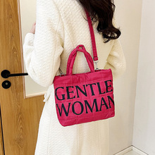 棉服包W休闲泰国潮牌新款Gentle字母冬季单肩斜挎手提包om2023an