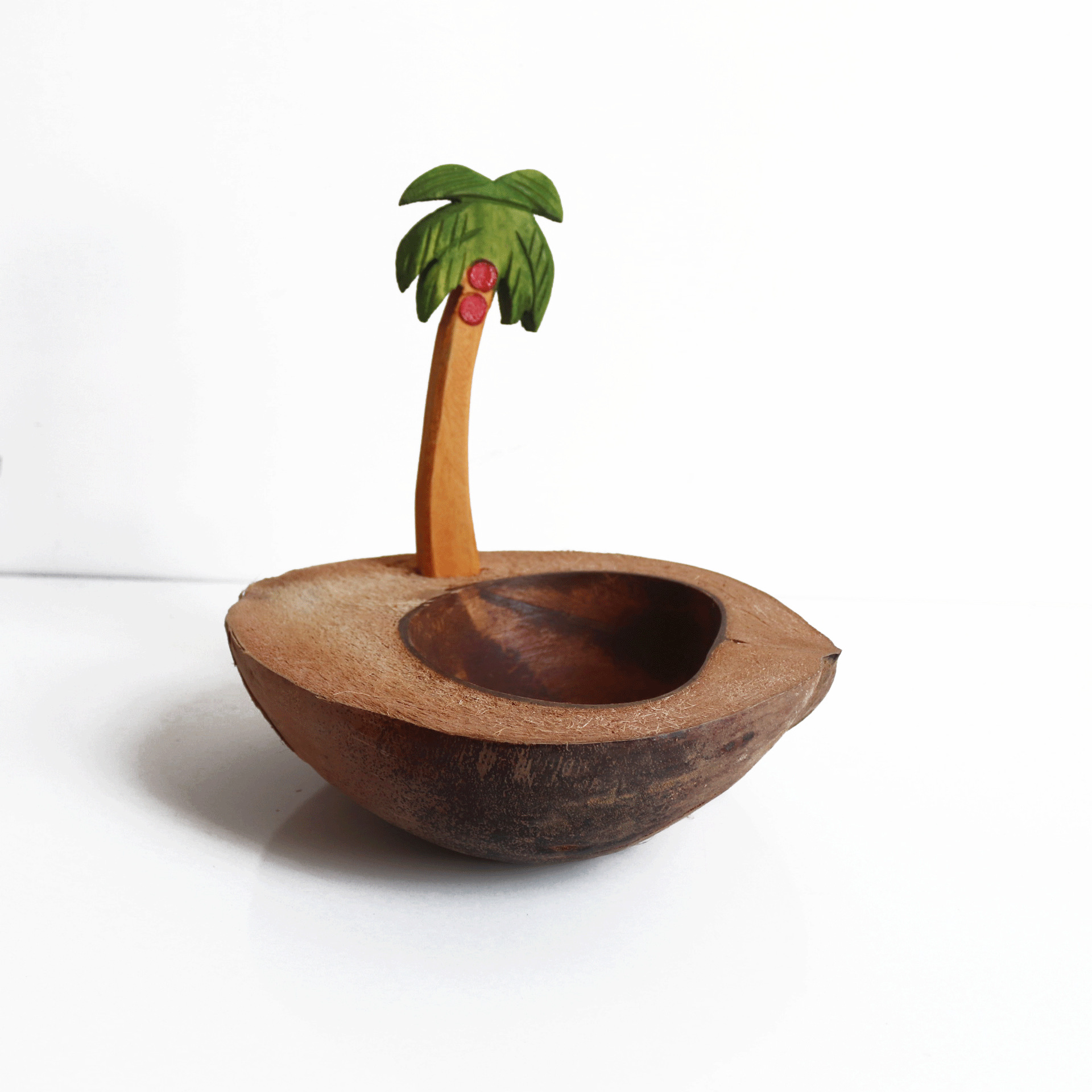 罐浇蜡烛椰壳碗椰子壳椰子树创意装饰实木纯手工雕刻跨境外贸批发