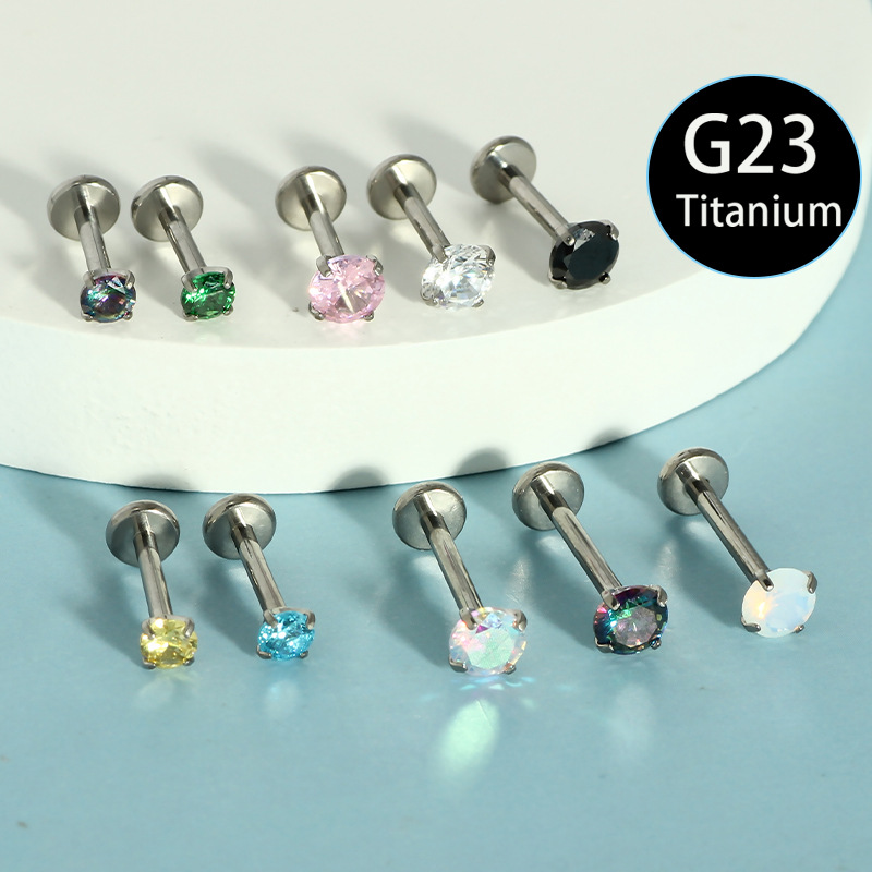 Labret piercing jewelry detail image