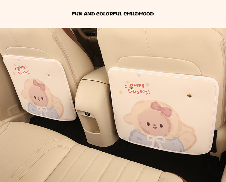 Cute Car Anti-Kick Pad Rear Car Cartoon Seat Backrest Rear Seat Protective Supplies Anti-Kick Patch Anti-Wear Pad