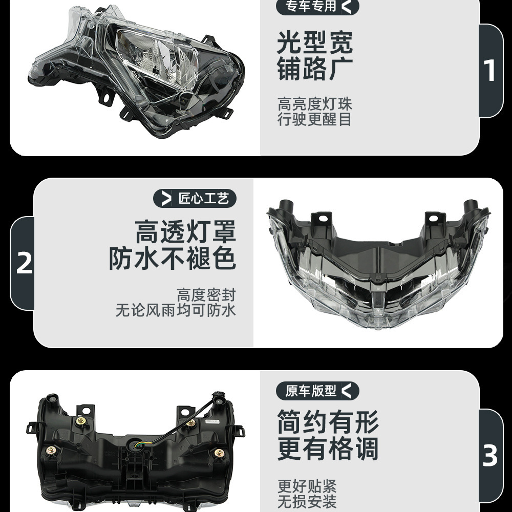 Suitable for 23-24 Yamaha Xmax300 Motorcycle Modified Headlight Assembly, Headlight, Scooter Headlight