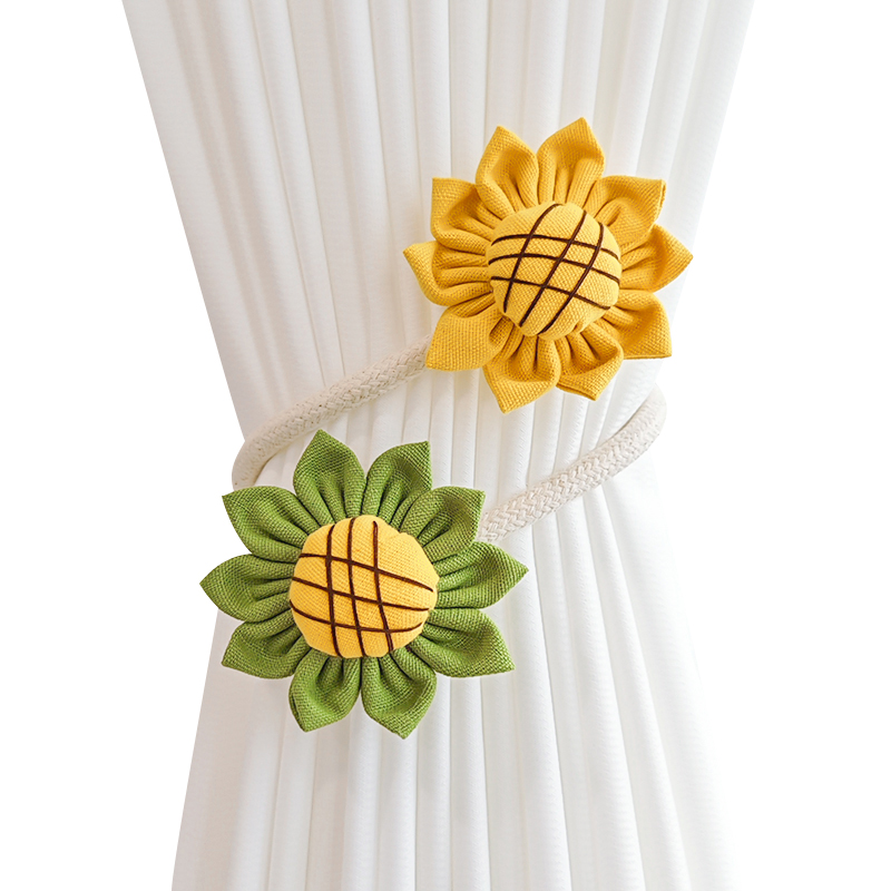 귀여운 꽃 커튼 넥타이 쌍은 구부러질 수 있는 창의적인 보관 버클 바인딩 로프 홈 장식 장식