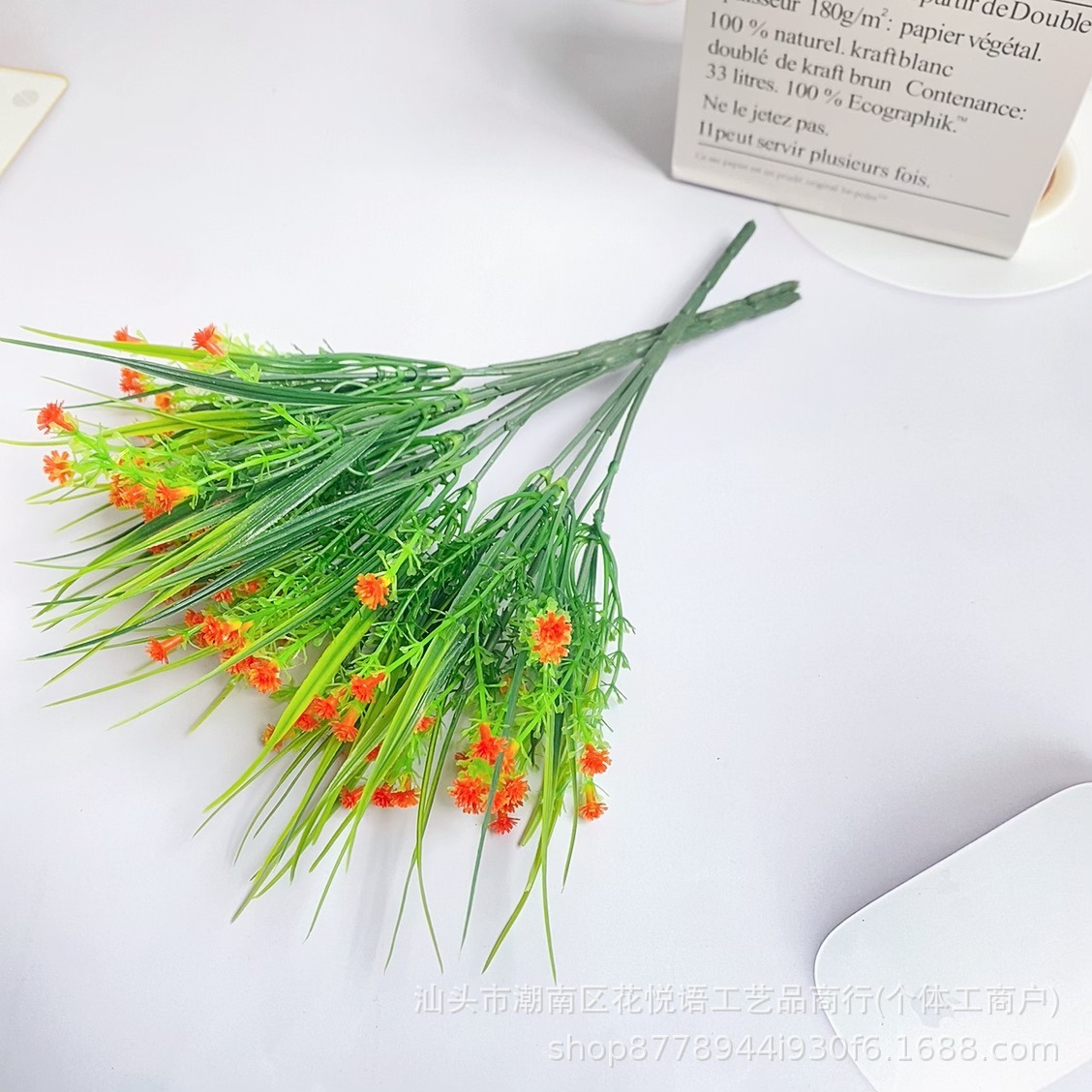 Jarrón de plástico ramo de aliento de bebé flor simulada de rosa pequeña flor falsa decorativa jardinera exterior decoración floral simulada