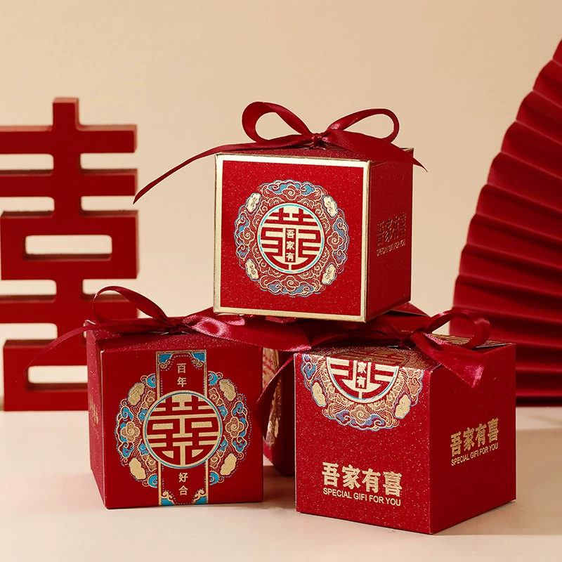 2025 Новая свадебная коробка для конфет Свадебная коробка для конфет Китайская подарочная коробка для конфет Обручальная свадебная коробка для конфет Упаковка Пустая коробка Оптовая продажа