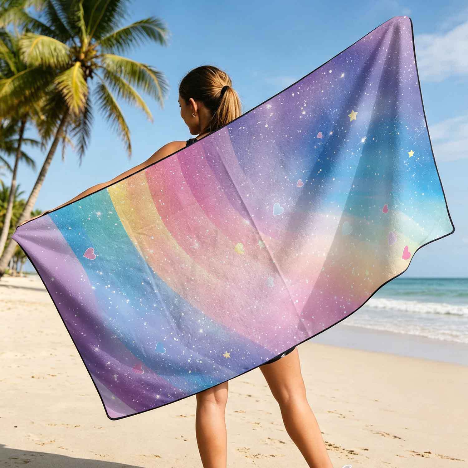 2-piece dual-use car seat cover, ultra-fine fiber, can be used as a beach towel, printed car protective seat cover 6