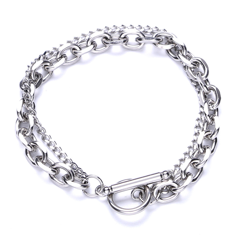 Casual Solid Color Stainless Steel Polishing Unisex Bracelets display picture 4