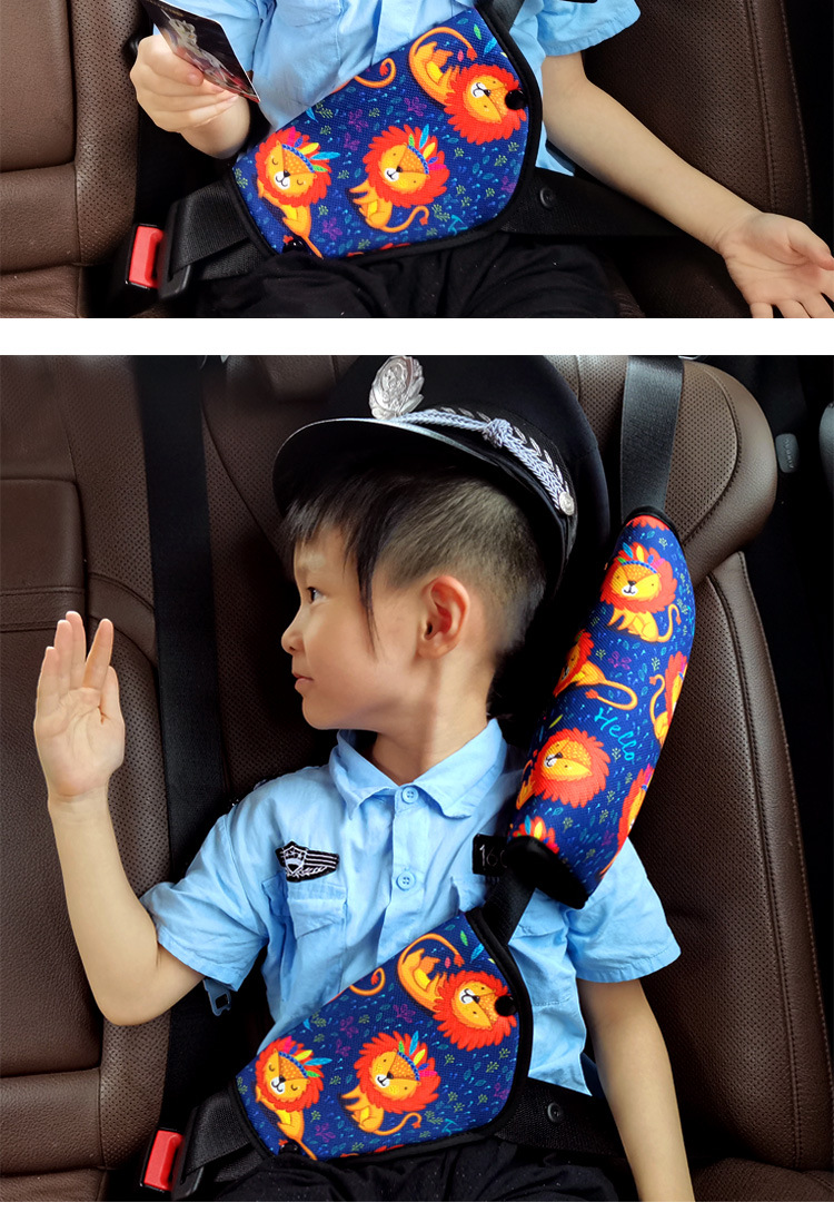 Children's safety belt shoulder pad, cartoon anti-neck-strangling adjuster, car-mounted shoulder pad, extended version