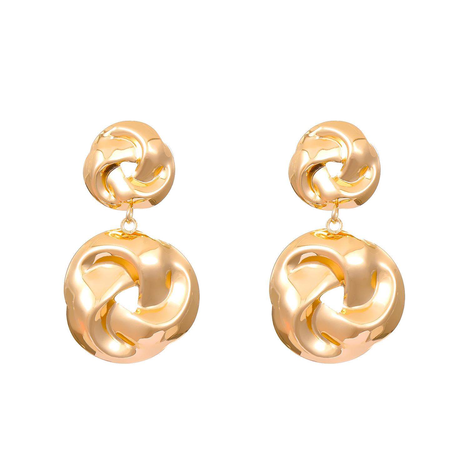 Moda europea y americana exagerada creativa todo partido torcido personalidad aleación Stud pendientes de las mujeres geométricas retro Hong Kong estilo pendientes