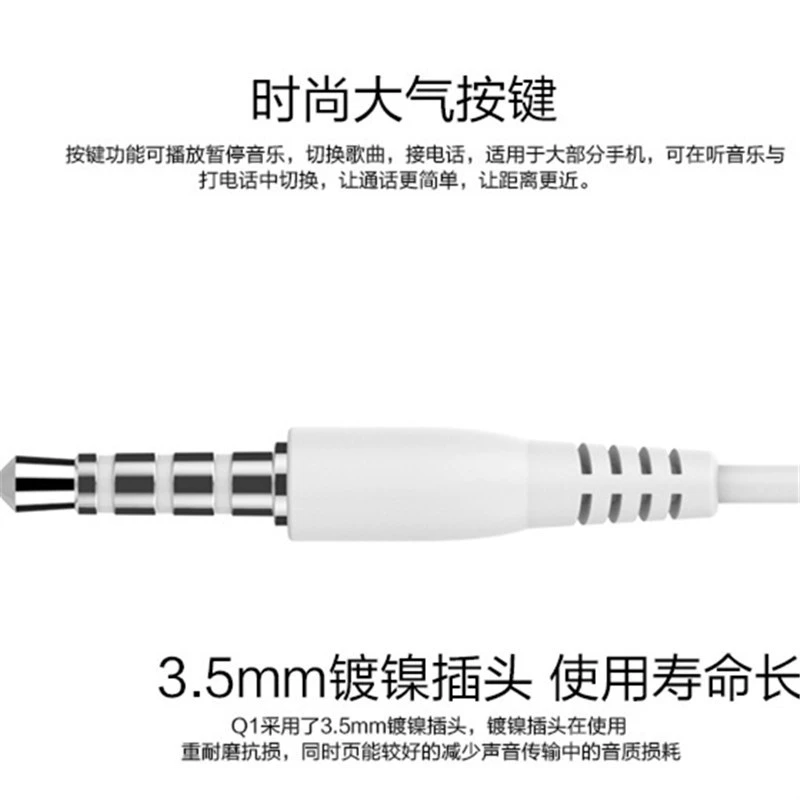Headphones, three dimensional mobile phone, earplugs, Android, wire control, wholesale