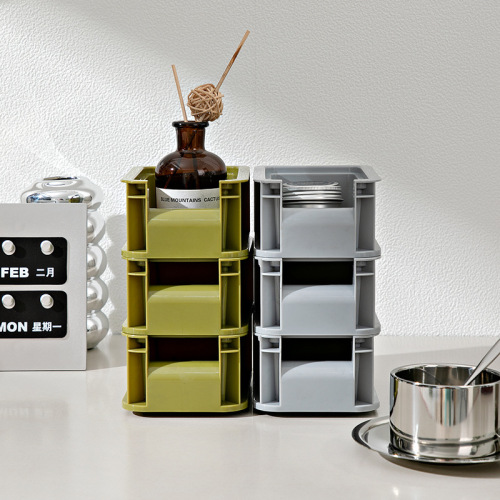 Outdoor camping storage box, industrial style stackable storage box, desktop cosmetics storage box, snack and sundry storage