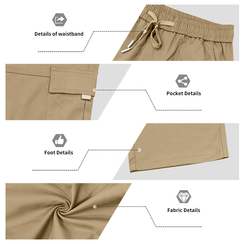 Men's Clothing Men's Casual Trousers Loose Fit Multi Pocket Cargo Pants Patchwork Straight Leg For Formal & Casual_viptrois.com