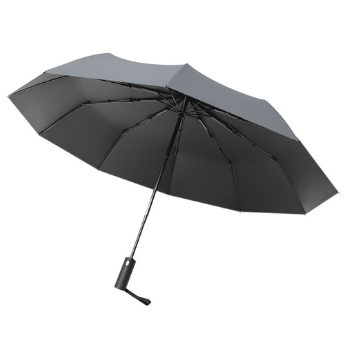 Zhiyu Rain Umbrella UV Automatic Sun Protection Anti-Ultraviolet Business Plain Color Dual-Use Black Rubber High-End Gift Advertising Umbrella
