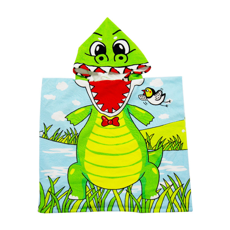 Toallas de baño para niños capa de bata de baño con capucha con estampado de dibujos animados digital capa de toalla de baño de secado rápido y absorbente