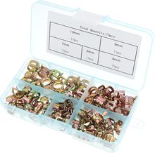 跨境批发 75PCS 镀锌M6/M10 弹簧迷你卡箍喉箍汽车油管水管夹套装