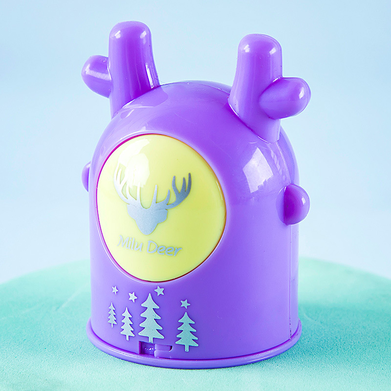 1903 Little Elk Sacapuntas de lápiz de doble agujero niños de dibujos animados Sacapuntas de lápiz de hoja de acero de aleación de concha ABS sacapuntas