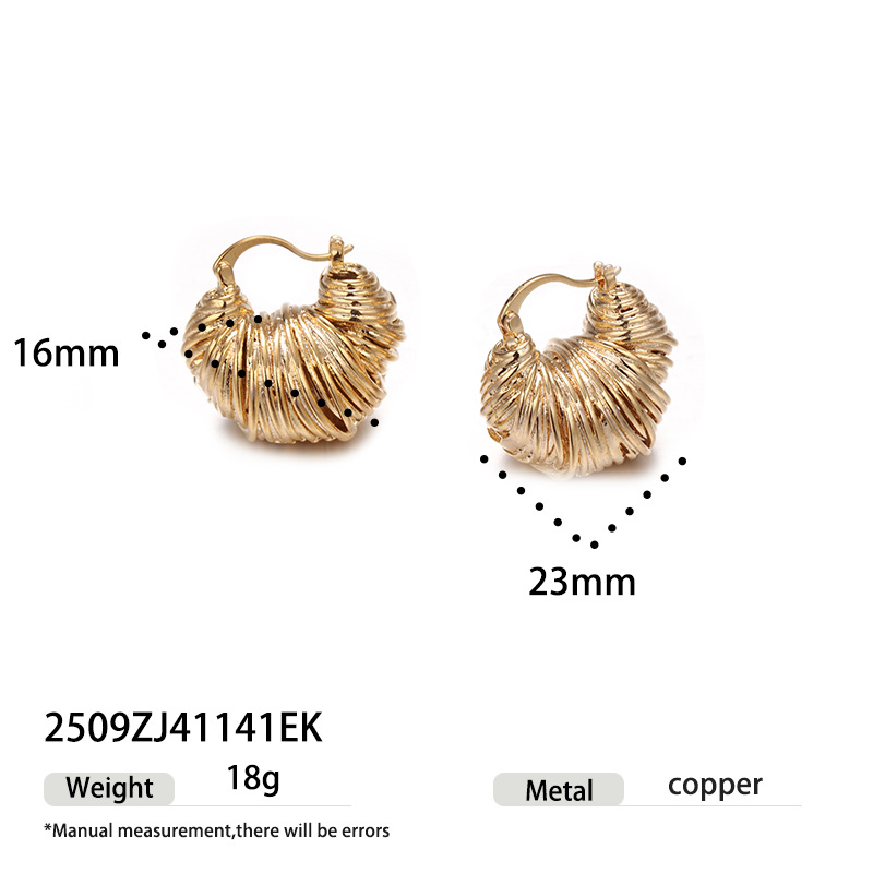 Red buey corn bolsas de auriculares lujosas nichos de alto nivel sensación francesa retro aretes de alambre de metal para mujeres al por mayor