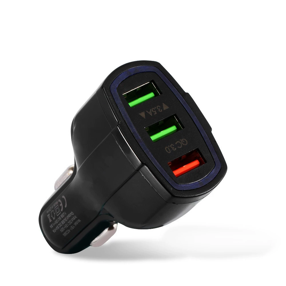 Оптовая продажа однонадцать три QC3.0 быстрая зарядка автомобилей 3.5A 3 USB интерфейса Мультимедийная USB автомобильная зарядка для мобильного телефона